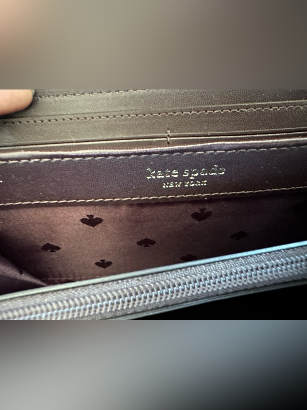 Kate Spade Deep Plum Brown Zip Around Wallet - Picture 4 of 6
